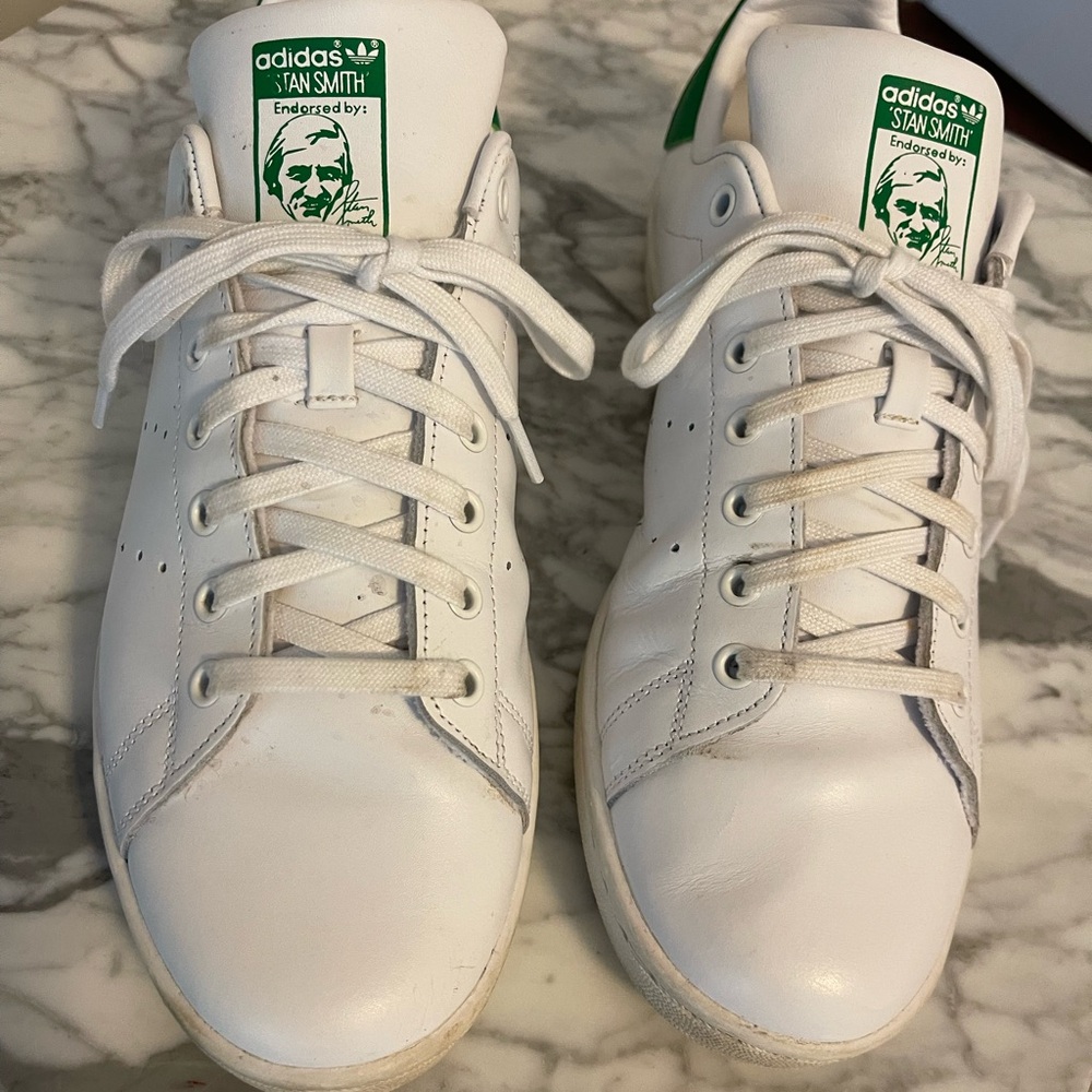 Adidas Originals Stan Smith Shoes Mens 12 Sneakers Casual White Green